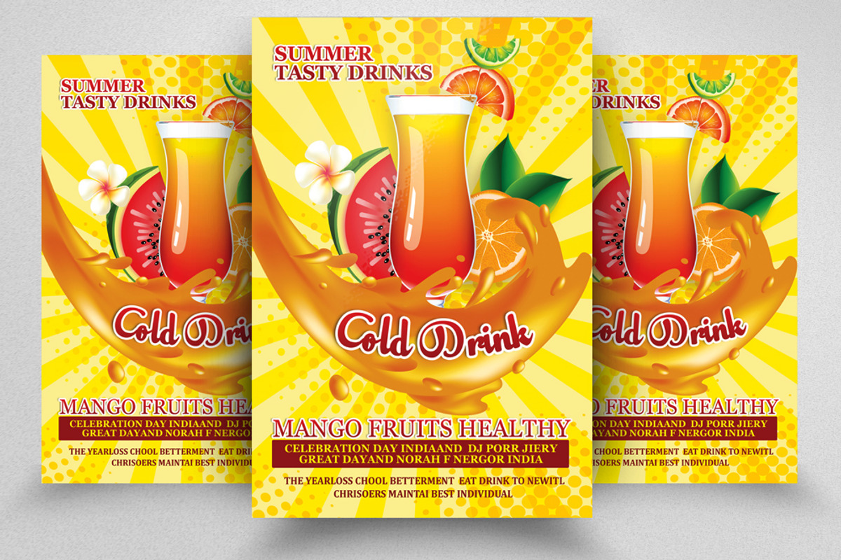 Summer Cold Drinks Flyer/Poster, a Flyer Template by Business Flyers (Photo 1 of 2)