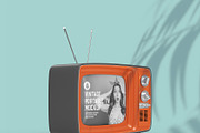 Vintage Portable TV with Old Video E, a Product Mockup by OneVectorStock (Thumbnail 11 of 19)