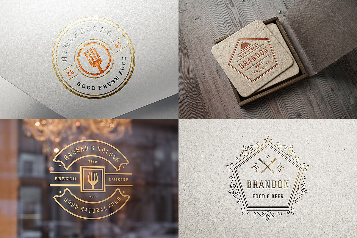 36 Restaurant Logos and Badges, a Branding & Logo Template by Vasya Kobelev (Photo 5 of 18)