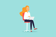 People with computers and laptops, a Person Illustration by Podis (Thumbnail 7 of 9)