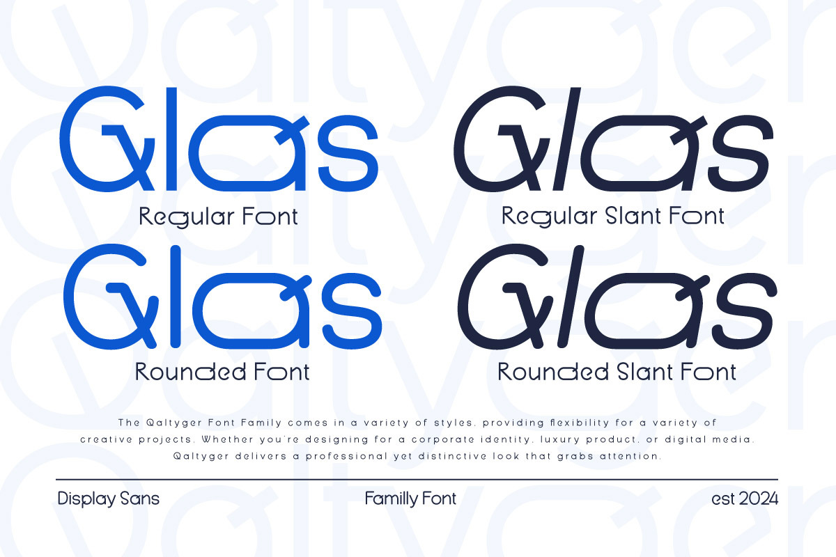 Qaltyger - Modern Logo Font, a Sans Serif Font by trabaskriya (Photo 2 of 7)