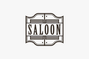 Western Saloon Vector Logo Badge