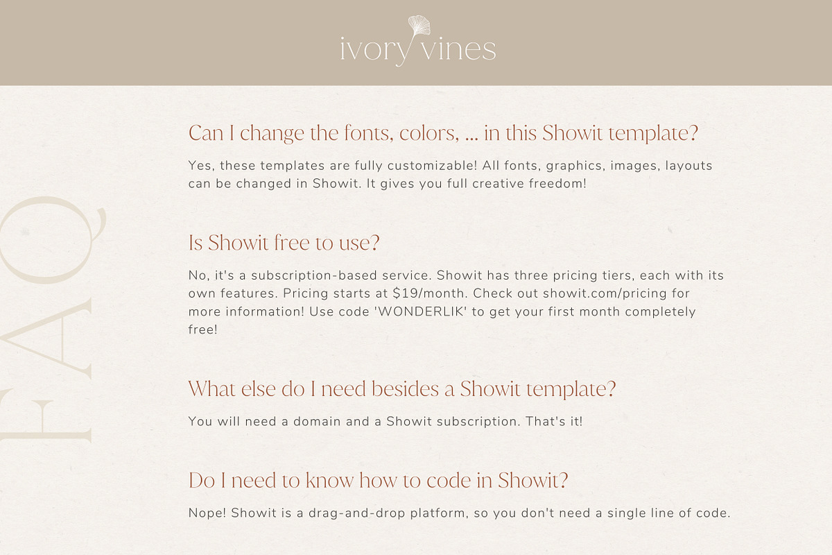 Neutral Showit website template, a Websites & App Template by Wonderlik Webdesign (Photo 5 of 6)
