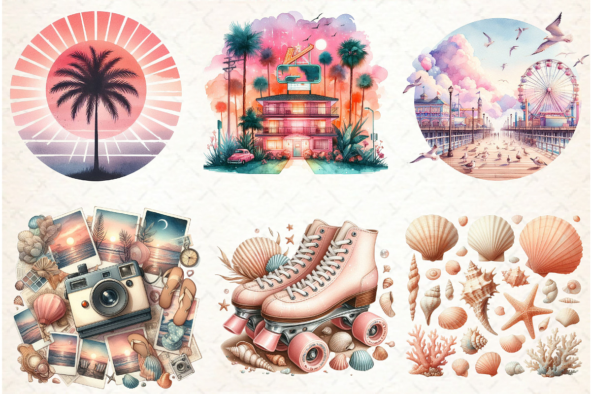 Watercolor Summer Clipart, an Illustration by Libby Wishes (Photo 5 of 5)