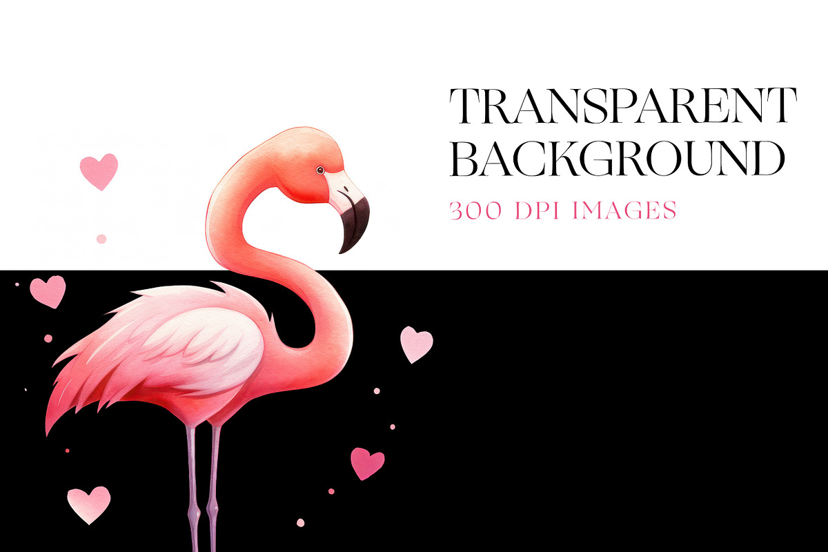 Flamingo Clipart, Pink Flamingo PNG, an Animal Illustration by BrushstrokeArtGB (Photo 6 of 9)