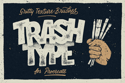 TRASH TYPE Gritty Texture Brushes, a Brush Add-On by Ian Barnard
