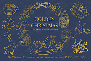 Golden Christmas Art Line Collection
