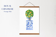 Royal Chinoiserie Orange Topiary, a Decorative Illustration by LABFcreations (Thumbnail 4 of 12)
