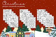 Advent Calendar Coloring Book, a Seasonal Illustration by ChristinaDesigns (Thumbnail 2 of 8)
