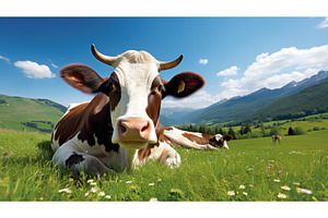 livestock cow in field ai generated, an Animal Photo by pikepicture