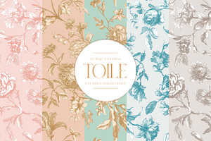 Antique Floral Toile Patterns