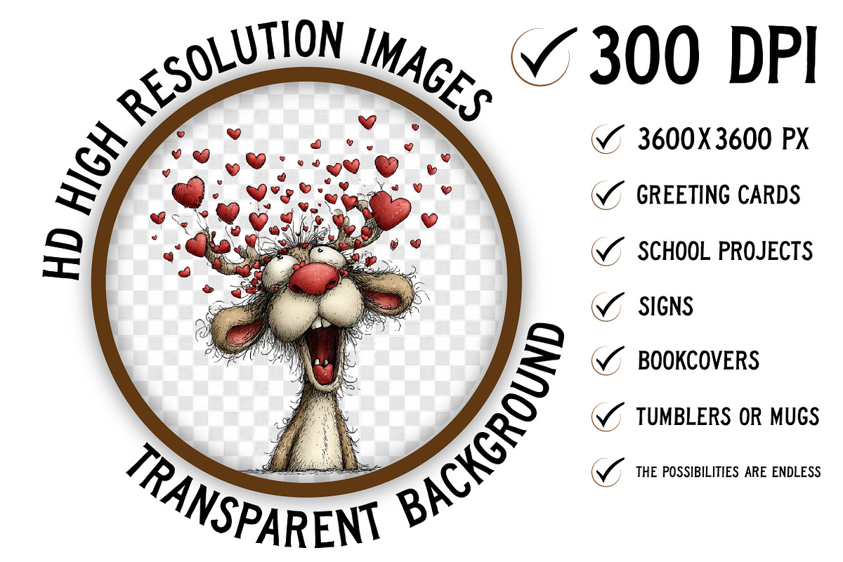Funny Panic Reindeer Clipart, an Illustration by Craft Nest (Photo 2 of 8)