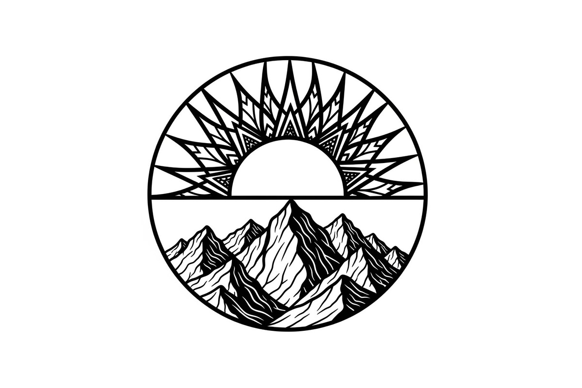 Mountain Sun Circle Design Bundle, an Illustration by Creativeshirt (Photo 14 of 31)