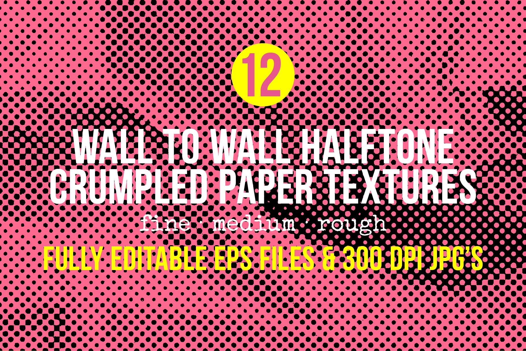 Crumpled Paper Halftone Backgrounds, a Texture Graphic by fukomoku