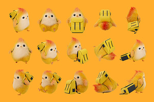 Cute Chick 3D Character Illustration