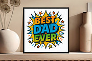 BEST DAD EVER Comic Style PNG, an Illustration by DreamCafeArt (Thumbnail 5 of 6)