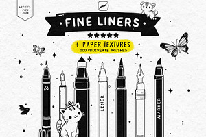 100 Fine Line Procreate Brushes