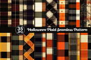 Halloween Plaid Seamless Pattern, a Pattern Graphic by Dream Creation (Thumbnail 1 of 7)