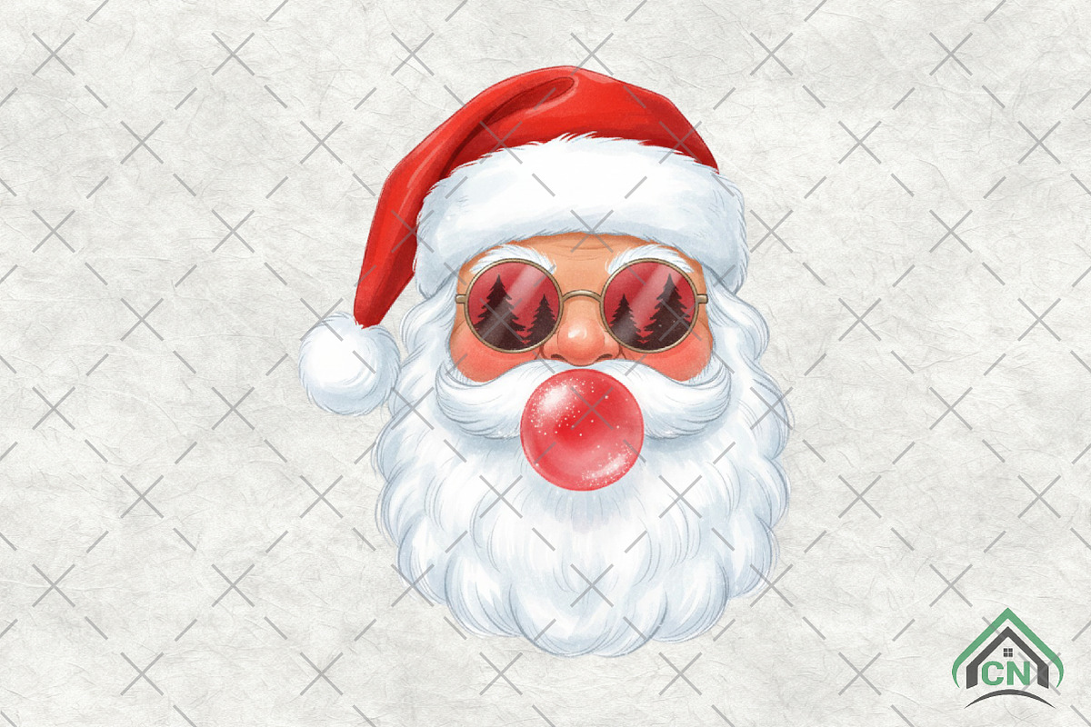Santa Blowing Bubble Christmas PNG, an Illustration by Craft Nest (Photo 1 of 6)