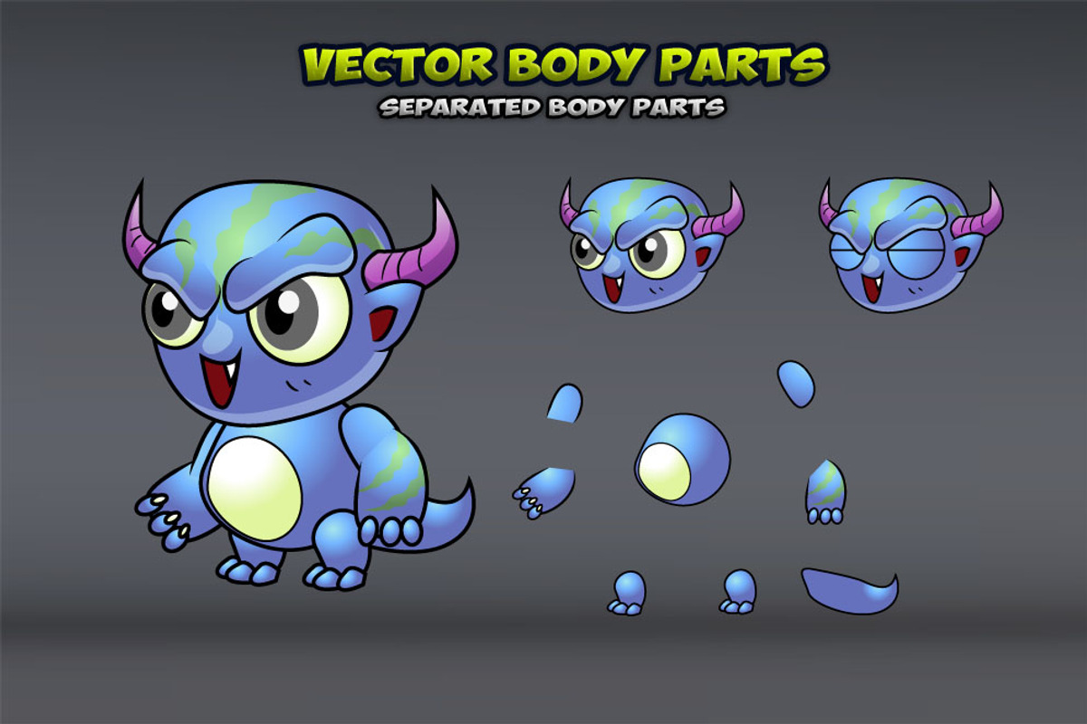 6 Monsters Game Sprites Set, an Illustration by DionArtworks (Photo 3 of 4)