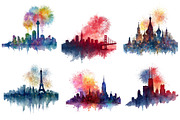 Happy New Year Cities Silhouette, an Illustration by Designworld (Thumbnail 5 of 5)