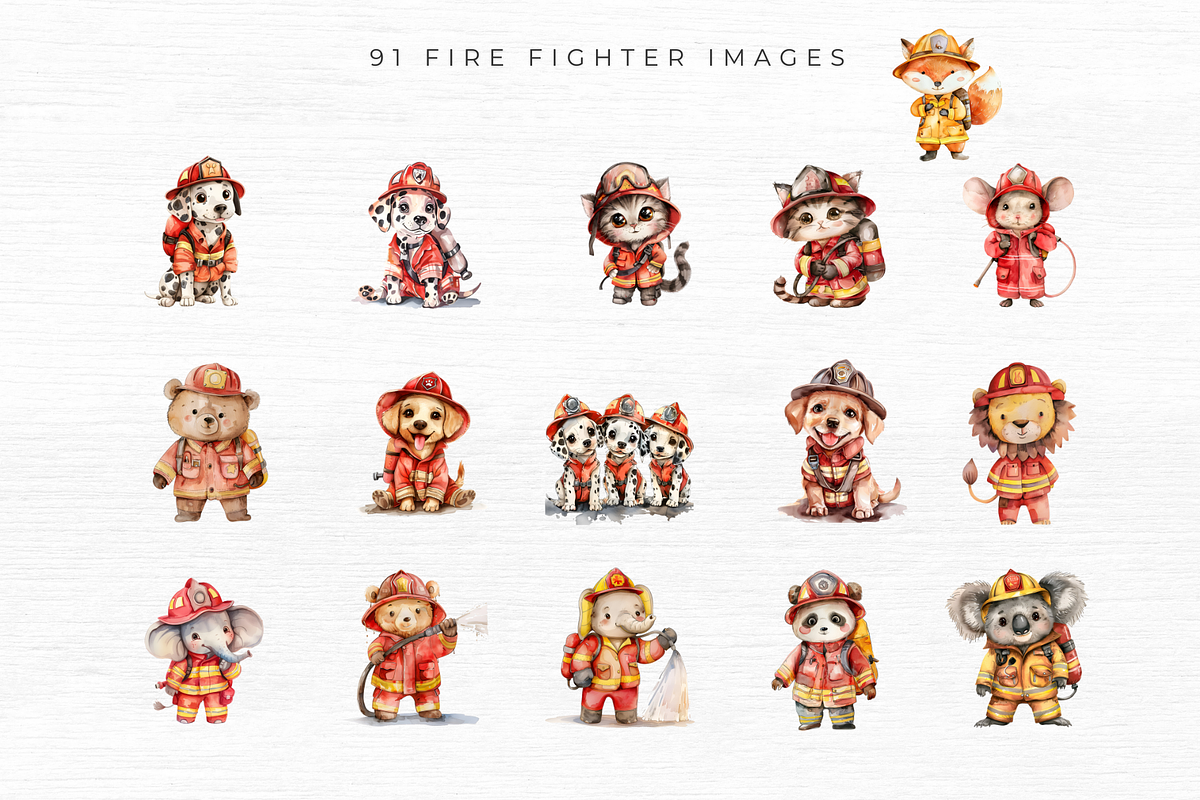 Firefighter Clipart, Transparent PNG, an Object Graphic by EllyandLima (Photo 4 of 10)