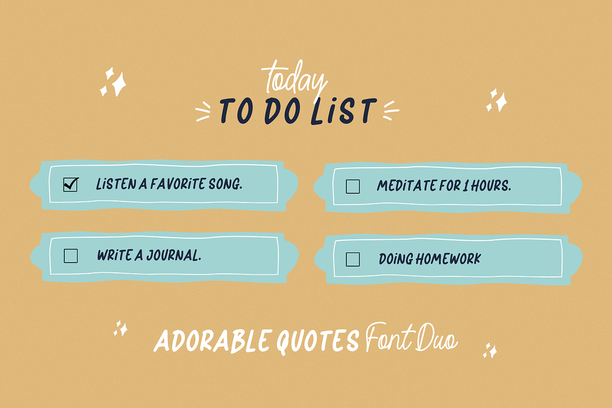 Adorable Quotes Font Duo, a Script Font by Ainun Jinan (Photo 6 of 12)