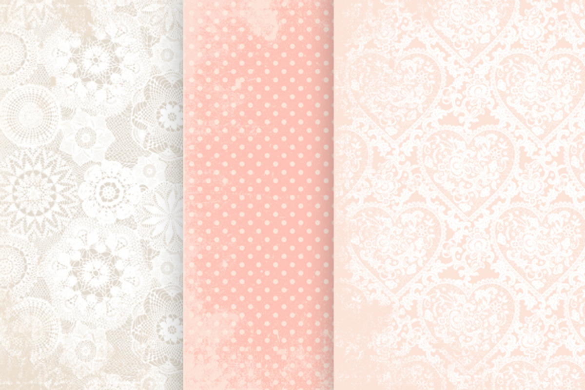12 Lace patterned papers +editables preview 4