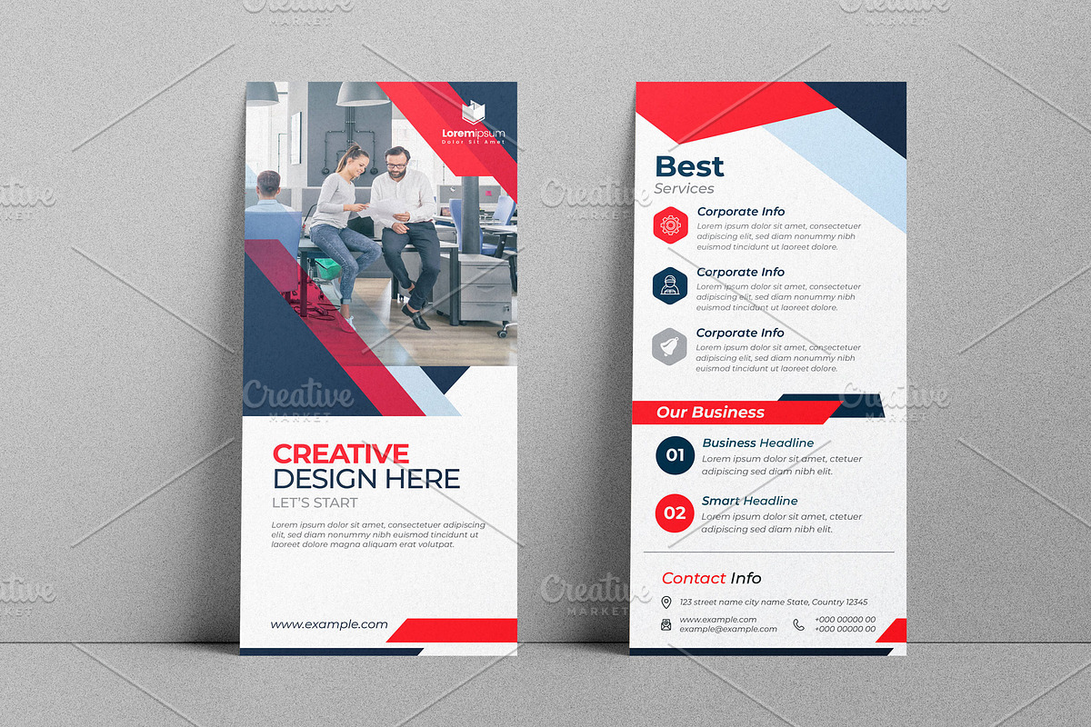Clean DL Flyer With Red Accents, a Flyer Template by Cristal Pioneer (Photo 1 of 4)