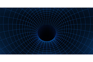 Wireframe grid tunnel, wormhole, a Technology Illustration by Buch&Bee