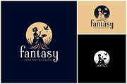 Goddess Princess painting dove logo, a Branding & Logo Template by Enola99d (Thumbnail 1 of 2)