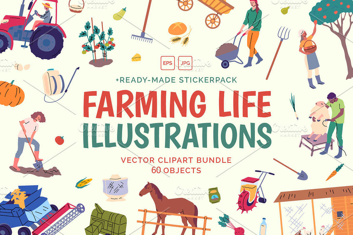 Farming Life Illustration Vector, an Object Graphic by 35lab (Photo 1 of 6)