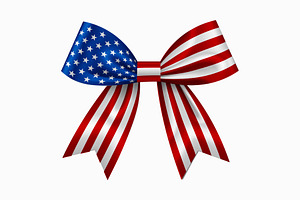 Realistic American Flag Bow, an Illustration by Stellalunarts