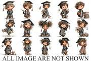 Whimsical Graduate Girl Boy Clipart, a Seasonal Illustration by Canvas Craft (Thumbnail 4 of 10)