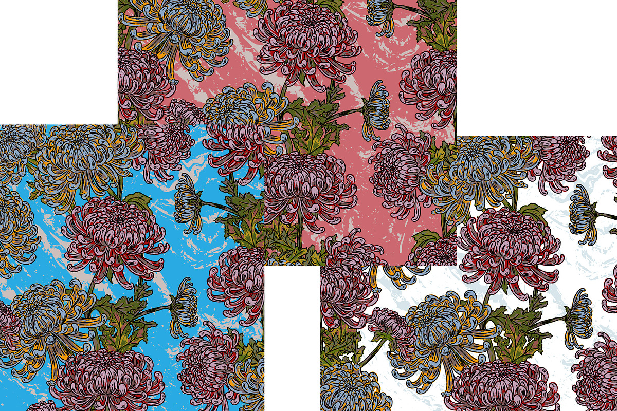 Chrysanthemum Maximalist Floral, a Pattern Graphic by NayaChu (Photo 5 of 9)