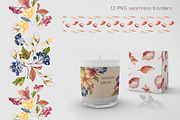 Autumn flowers watercolor clipart, an Illustration by Kate Lanbina (Thumbnail 11 of 22)