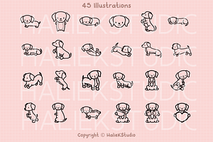 Wiener Dog Procreate Stamps Brushes