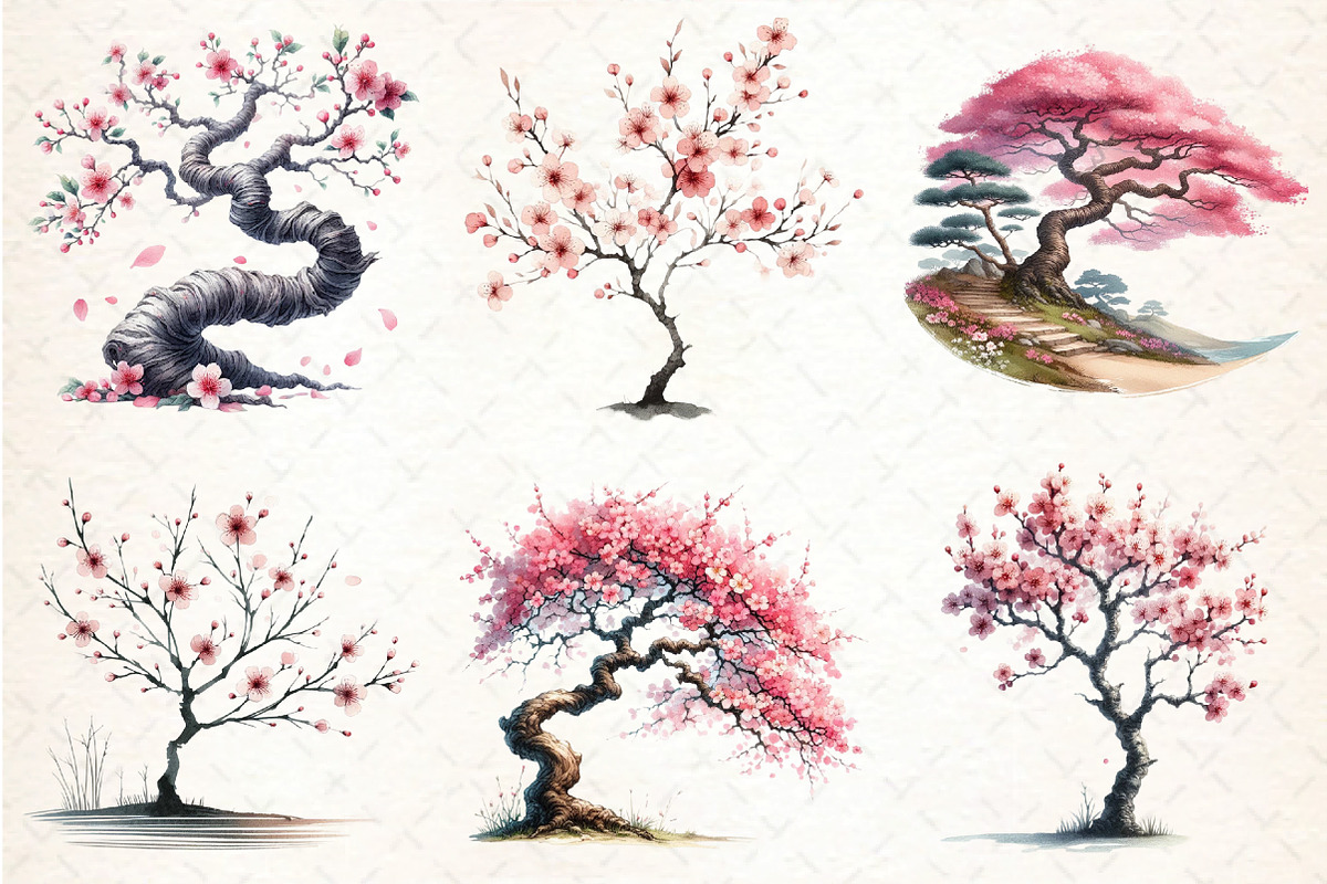 Japanese Cherry Blossom Tree, an Illustration by DreamCafeArt (Photo 3 of 9)