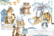 Cute Tiger and Christmas Watercolor, an Animal Illustration by Ann Art Houze (Thumbnail 10 of 11)