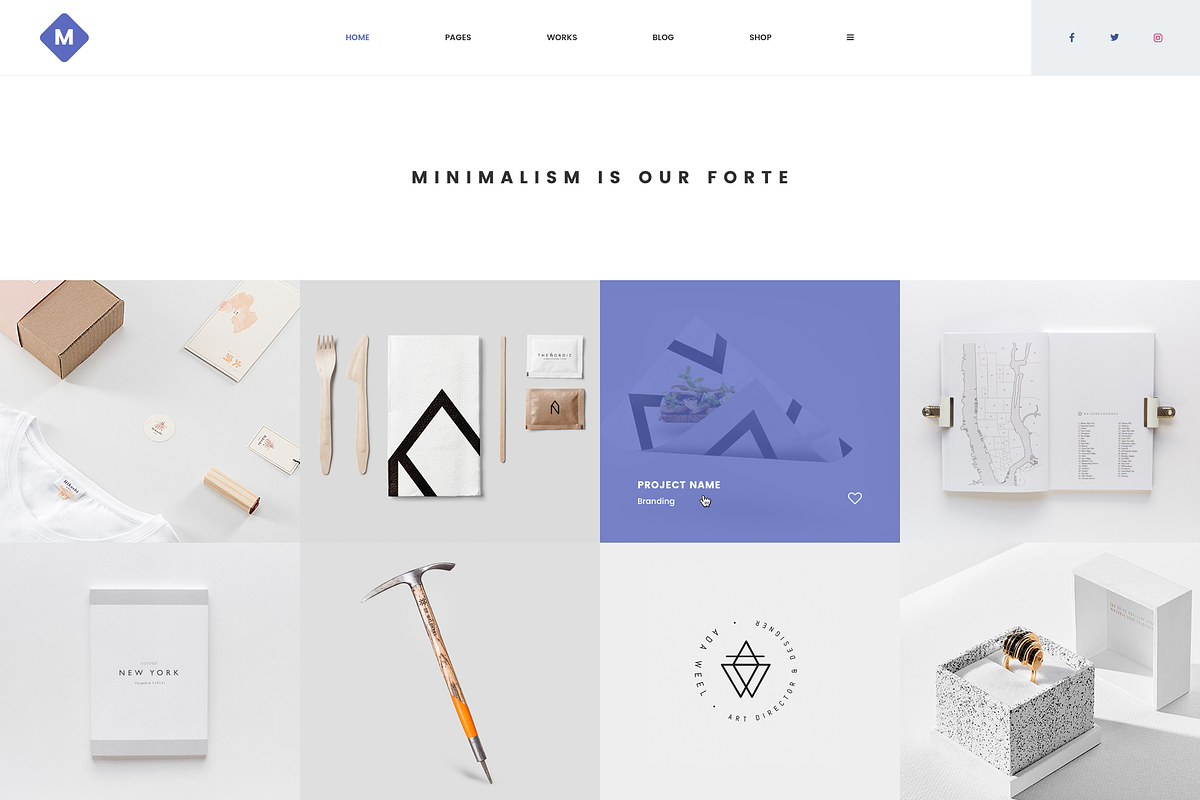 M - Minimal Portfolio Template, a Landing Page Template by bigpsfan's SHOP (Photo 2 of 18)
