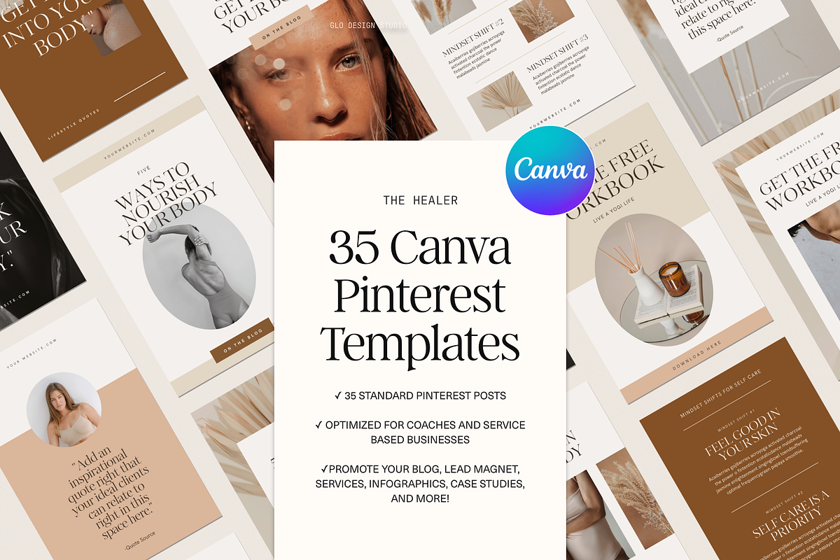Canva Pinterest Marketing Templates, a Marketing Template by Glo Design Studio (Photo 1 of 10)