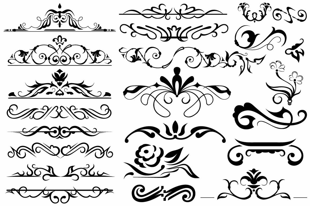 Vector set ornaments 10, a Pattern Graphic by LineworkStock