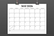 2026 8.5 x 11 Inch Calendar Template, a Stationery Template by Running With Foxes (Thumbnail 3 of 5)