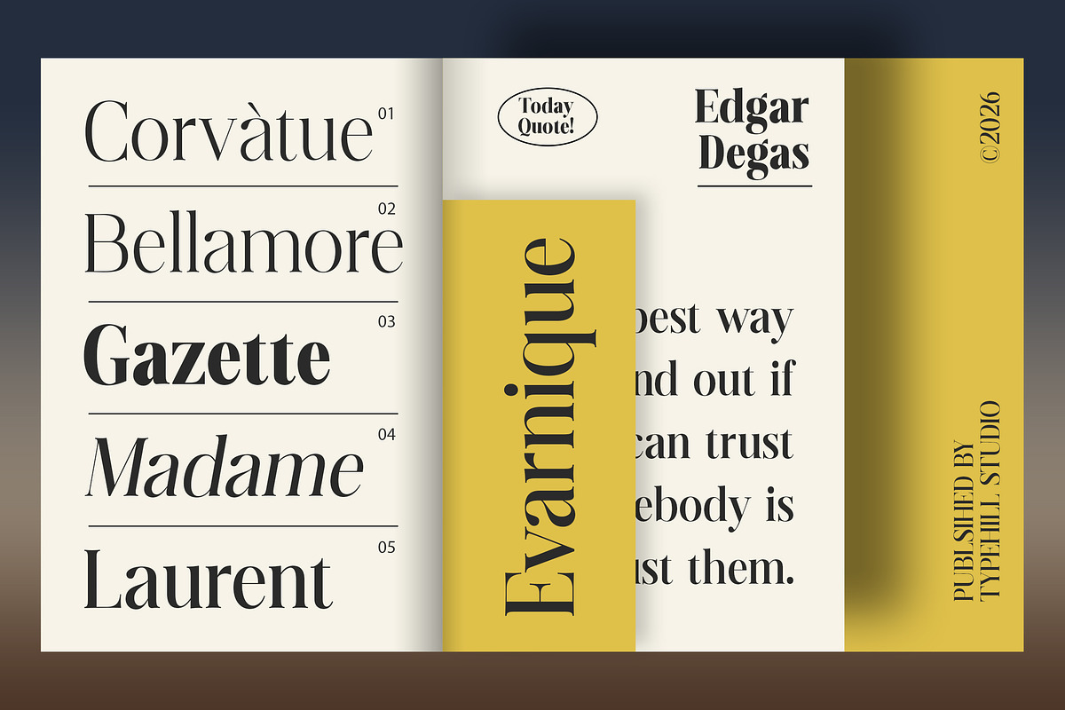 Evarnique, a Serif Font by Typehill (Photo 6 of 14)