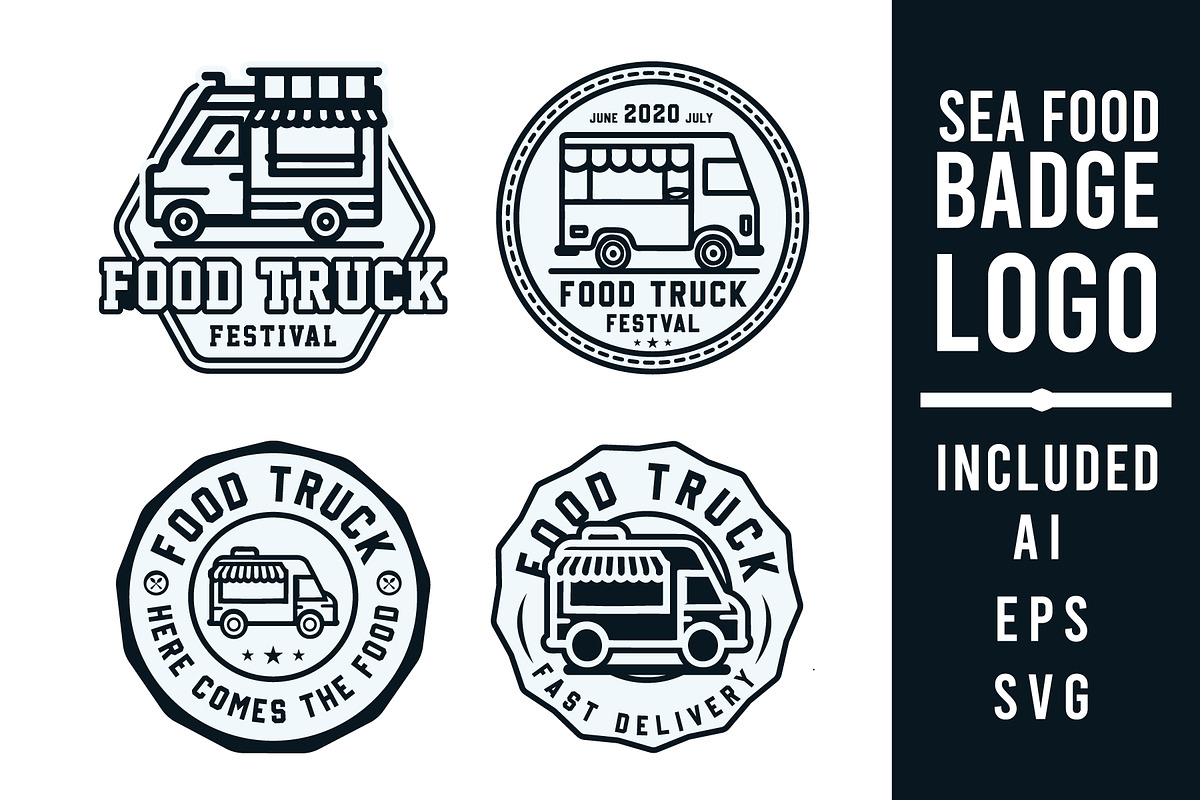 Food Truck Vintage Badge Logo, a Branding & Logo Template by Billah Hub (Photo 1 of 3)