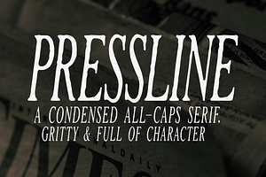 PRESSLINE - All-Caps Vintage Serif