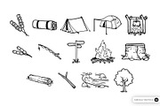 Camping Doodle Hand Drawn, an Object Graphic by SLAB! Design (Thumbnail 3 of 3)