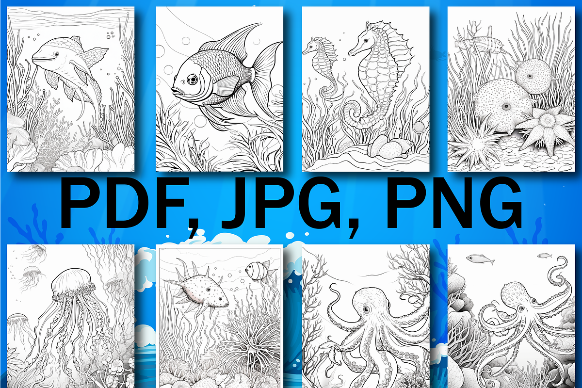 Sea  Animals Coloring Book for Kids, an Animal Illustration by Design Home (Photo 6 of 7)