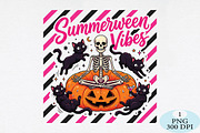 Summerween Vibes Skeleton Cat PNG, a Seasonal Illustration by Daily.Designs (Thumbnail 1 of 5)