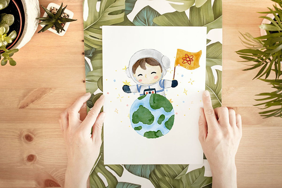 Baby astronaut watercolour clipart, an Illustration by heyiamalice (Photo 8 of 12)